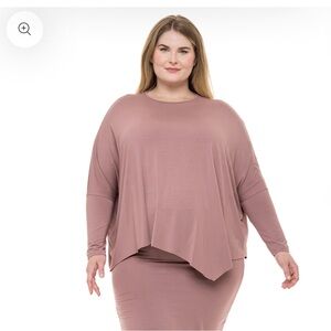 Maya’s Place Modal “Eden” Batwing Style Top in Elegant Mauve Color Size 2XL NWT